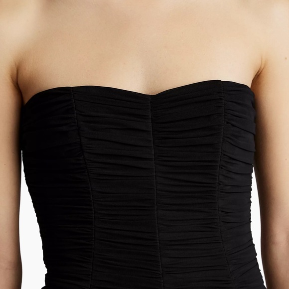 Zac Posen | Ruched Tulle Body-Con Gown Size: 4 - Picture 4 of 10